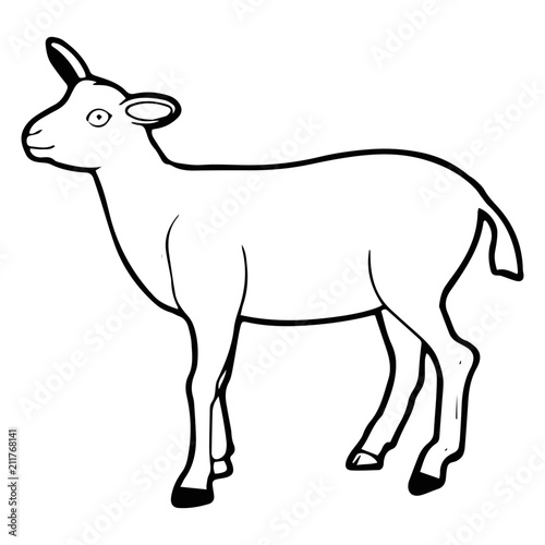 Goat cartoon illustration isolated on white background for children color book