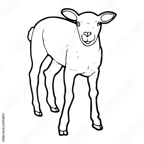 Goat cartoon illustration isolated on white background for children color book