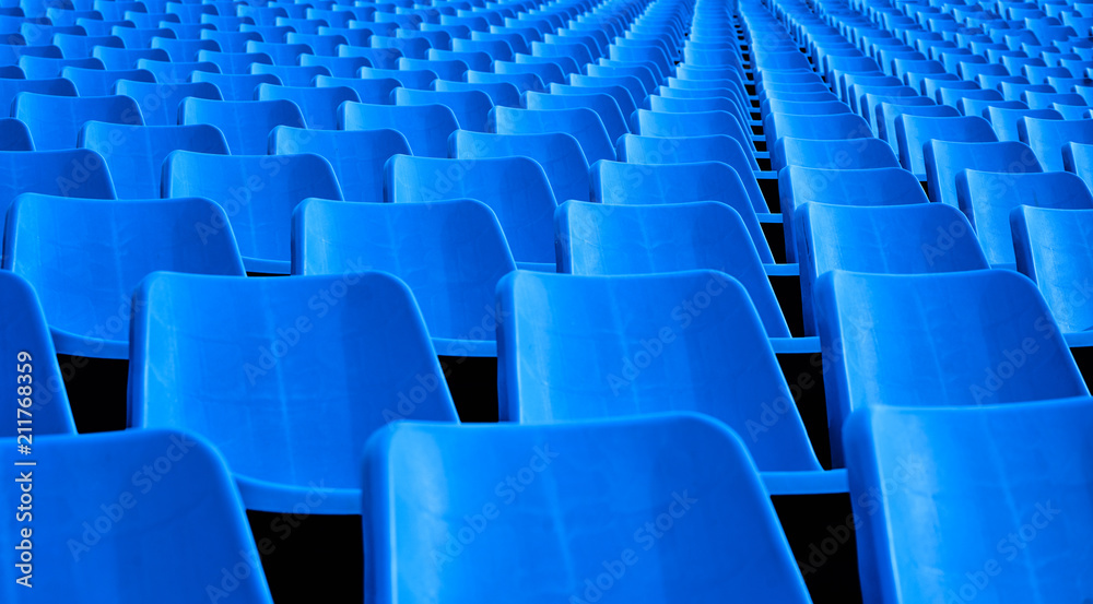 Naklejka premium A stadium with blue seats across the geometry