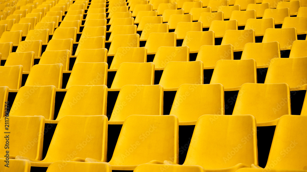 Fototapeta premium Stadium with yellow seats of the line geometry