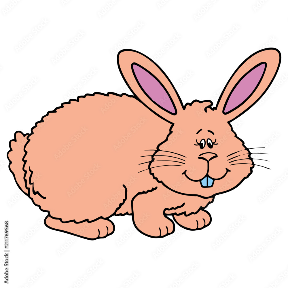 Obraz premium Rabbit cartoon illustration isolated on white background for children color book