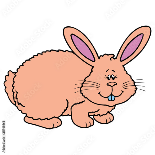Rabbit cartoon illustration isolated on white background for children color book