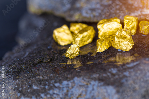 Gold on the stone floor Discovering Success and Investing Concepts with Business Partners.
