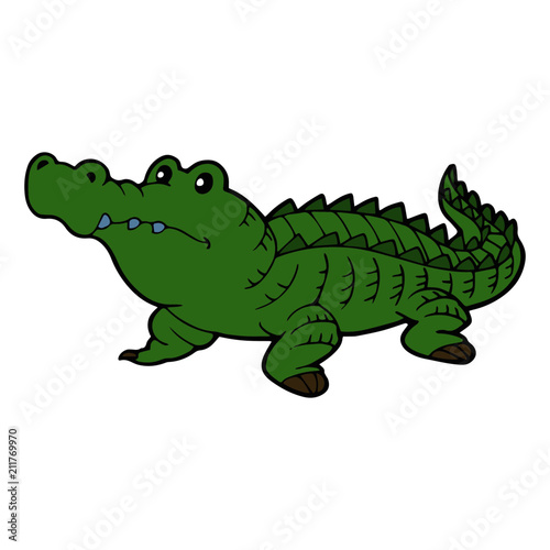 Crocodile cartoon illustration isolated on white background for children color book © Huy