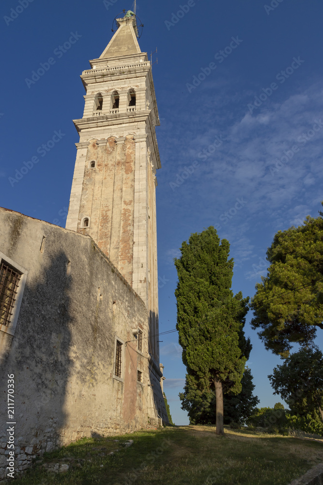 Fototapeta premium Cathedral of St.Euphemia in Rovinj town in Croatia