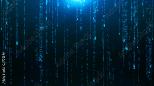 Abstract matrix numbers background. photo