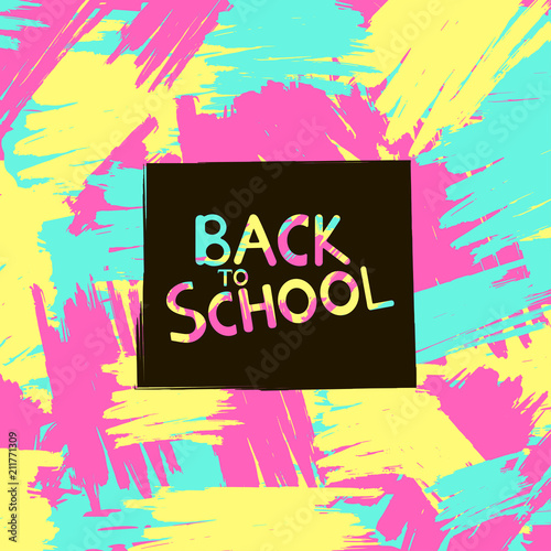 Back to school background with colorful brush strokes.