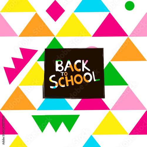 Back to school background with colorful geometric figures.