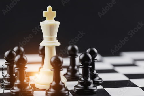 Chess board game Strategy Planning and Decision concept business solutions for success.