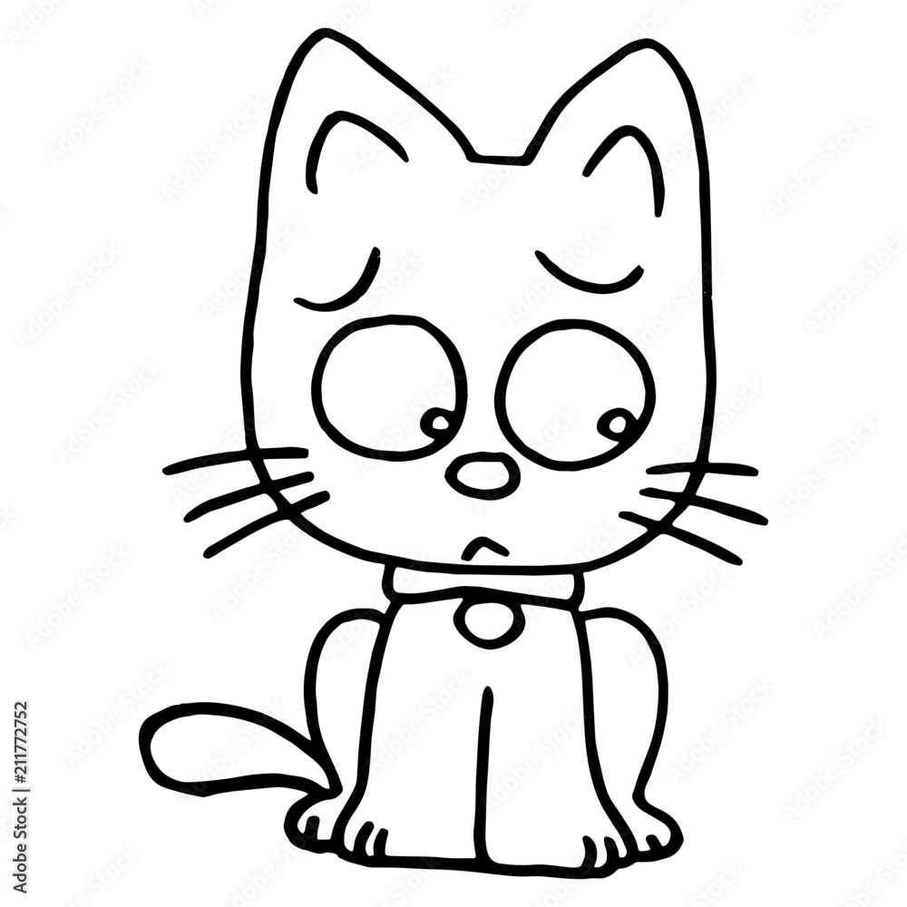 Cat cartoon illustration isolated on white background for children color book Cat cartoon illustration isolated on white background for children color book