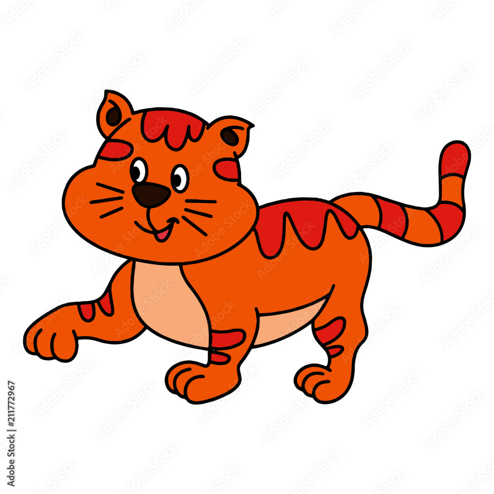 Cat cartoon illustration isolated on white background for children color book Cat cartoon illustration isolated on white background for children color book