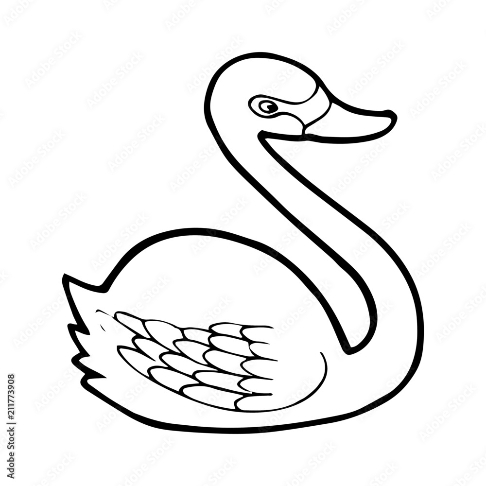 Obraz premium Goose cartoon illustration isolated on white background for children color book