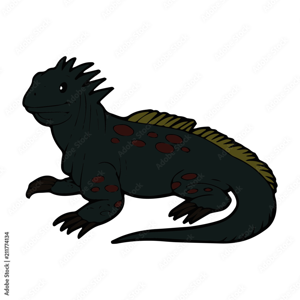 Obraz premium Lizard cartoon illustration isolated on white background for children color book
