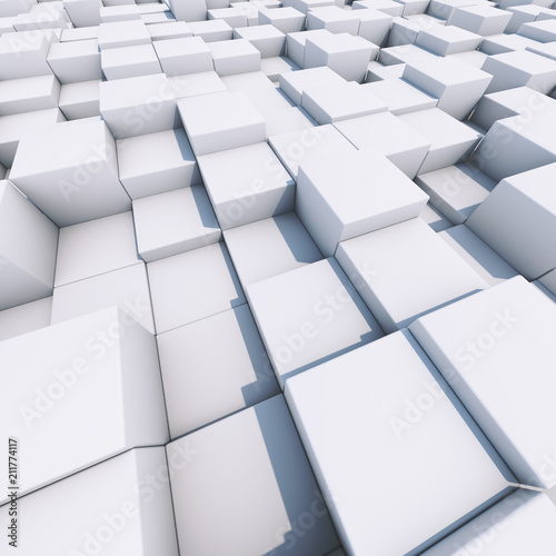 Bright white 3D cubes business background © More Images