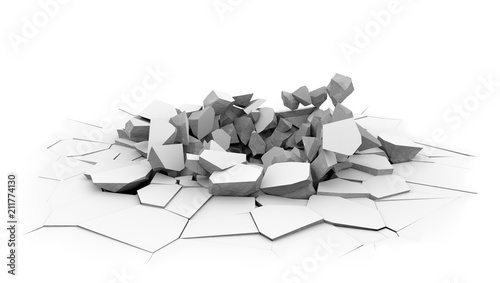 Concrete slab floor shell hole