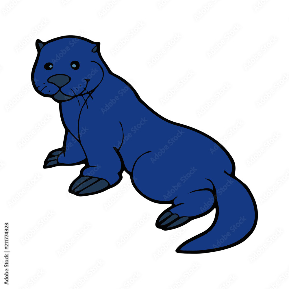 Obraz premium Otter cartoon illustration isolated on white background for children color book