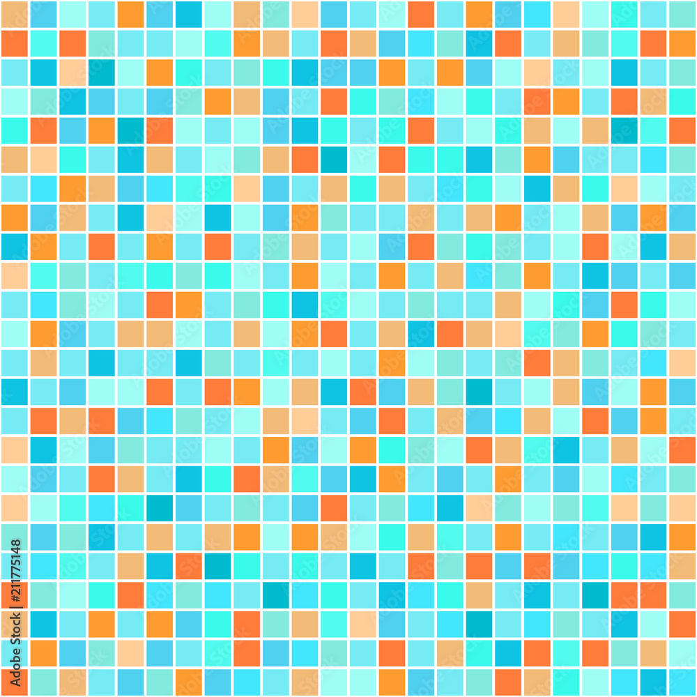 Checkered background. Tiled texture. Seamless pattern. Abstract geometric wallpaper. Pretty colors. Print for polygraphy, posters, t-shirts and textiles. Doodle for design
