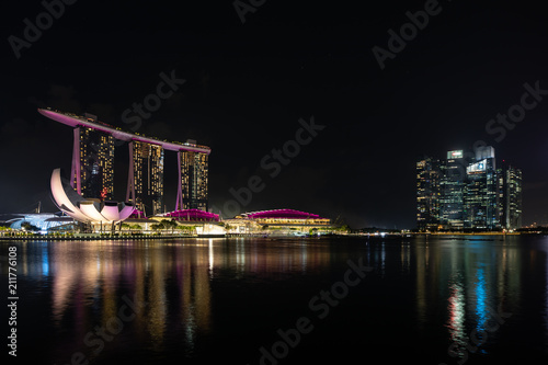 Singapore Marina Bay skyline.