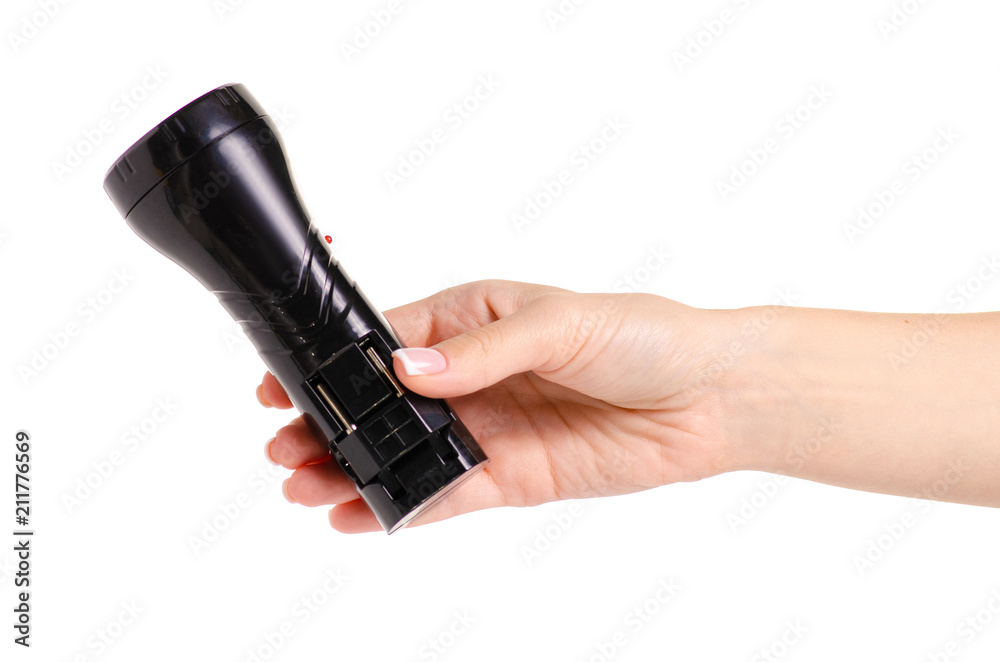 Lantern in hand on white background isolation Lantern in hand on white background isolation