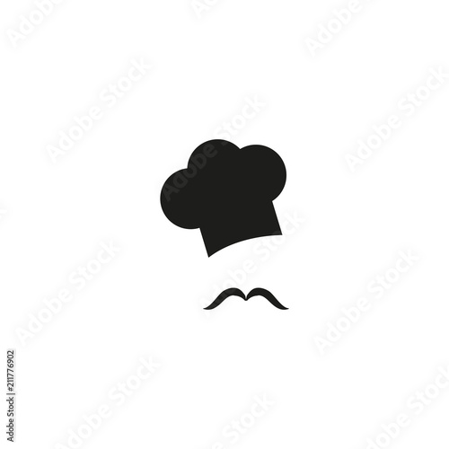 Chef hat and moustache, vector illustration