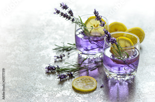 Fresh drink lemon lavender flowers summer lemonade