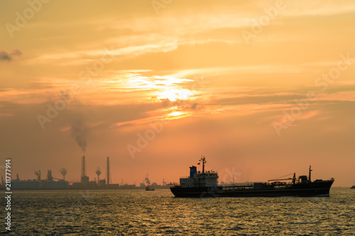 関門海峡の夕日