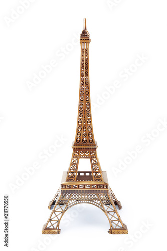 Eiffel Tower toy isolated on white background © fotofabrika