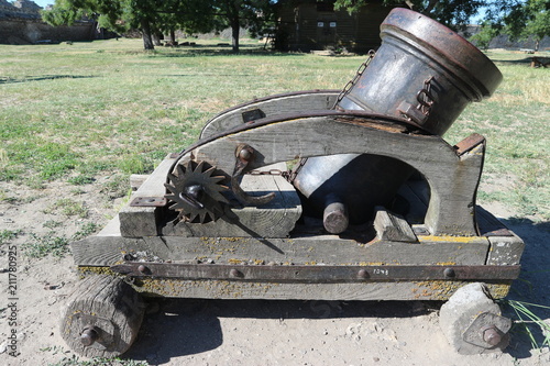 ancient small portable cannon in museum photo