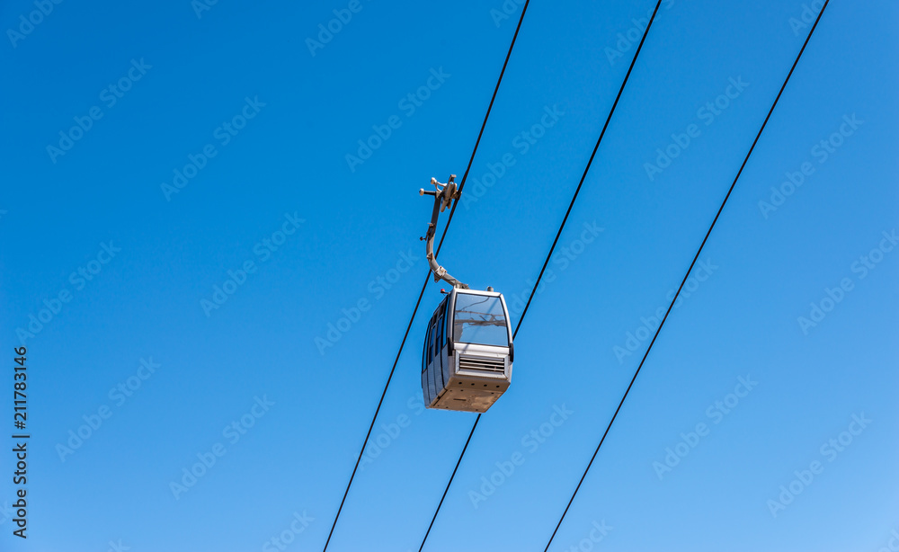 cableway against the sky, transport at height and tourist attraction cableway against the sky, transport at height and tourist attraction