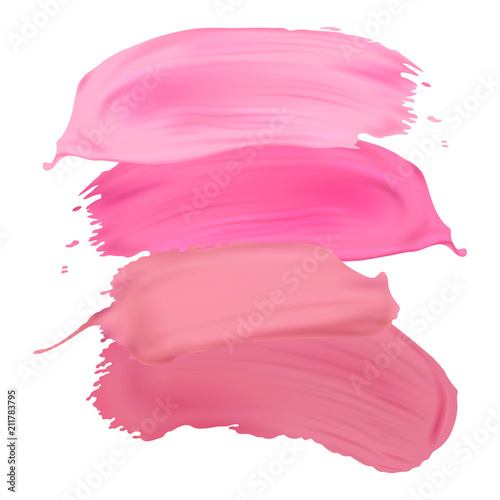 Vector lipstick smears isolated on white background. Modern design element for salons, beauty shops.