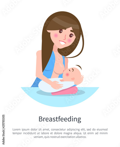 Breastfeeding Poster with Young Mother Feeding
