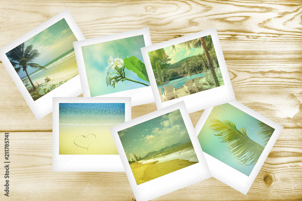 Fototapeta premium Collage of vacation photo, tropical beach, Vietnam