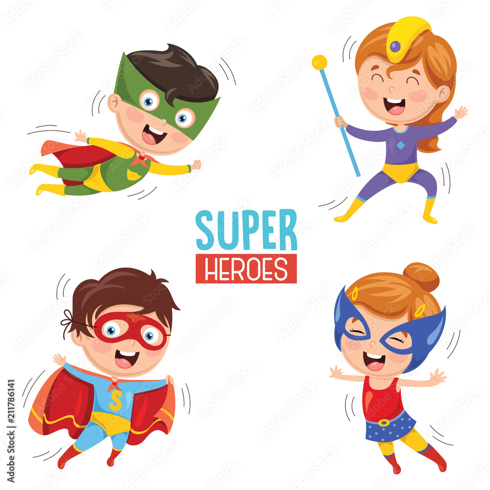 Vector Illustration Of Superheroes Vector Illustration Of Superheroes