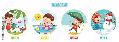 Vector Illustration Of Seasons