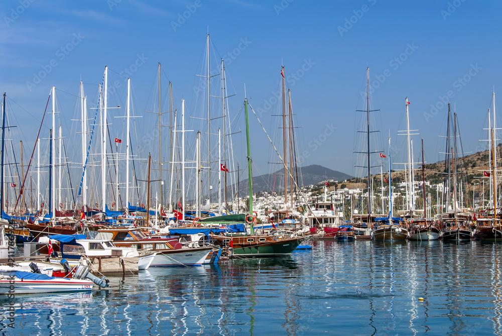 Bodrum, Turkey, 25 May 2010: Sailboats at Marina