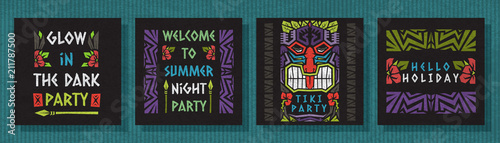Doodle vector pattern ethnic tribal style frame collection.