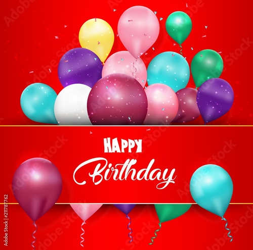 Birthday background with colorful balloons