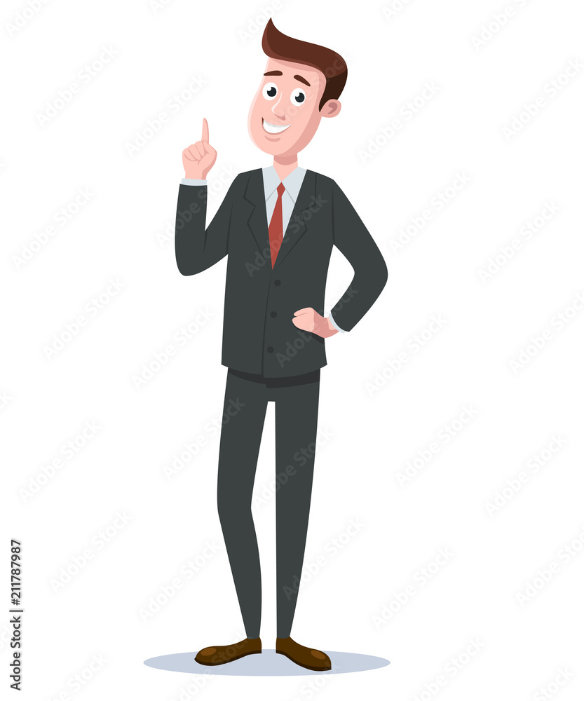 Happy business man with smile. Vector illustration. Happy business man with smile. Vector illustration.