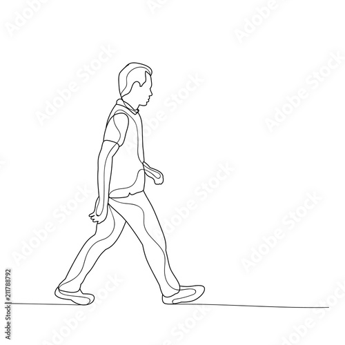 sketch guy walking  alone
