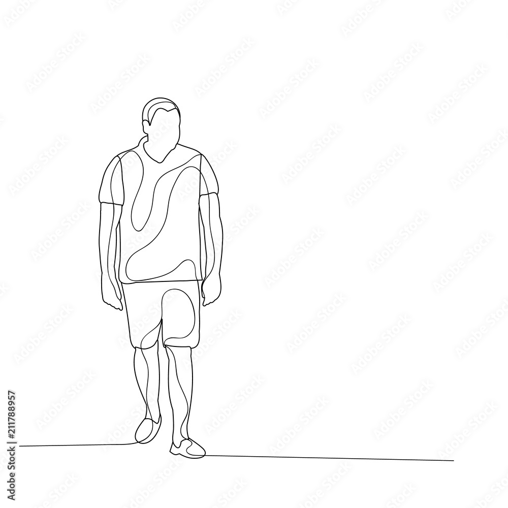 vector, isolated, sketch male going