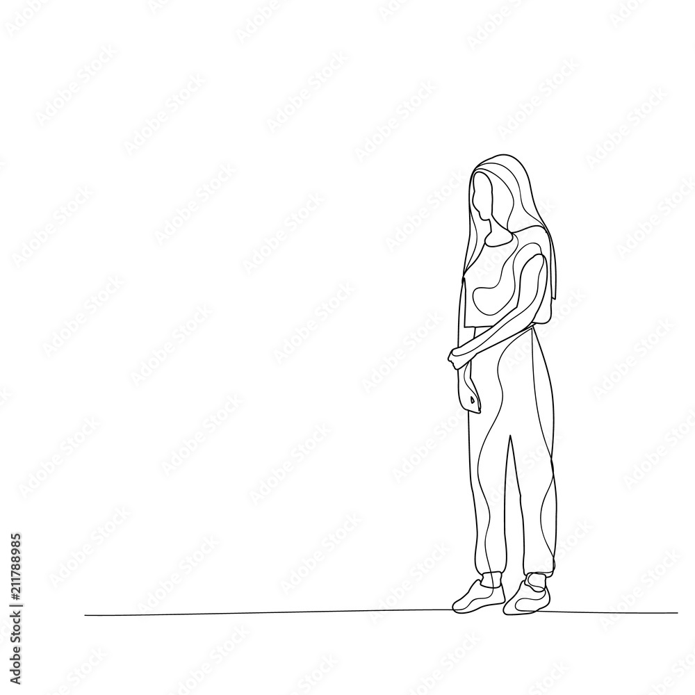  isolated, sketch a girl