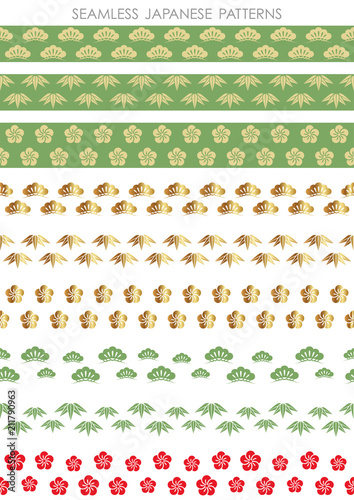 シームレスな和柄ボーダーセット