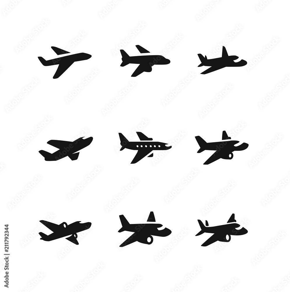 Fototapeta Various planes in black