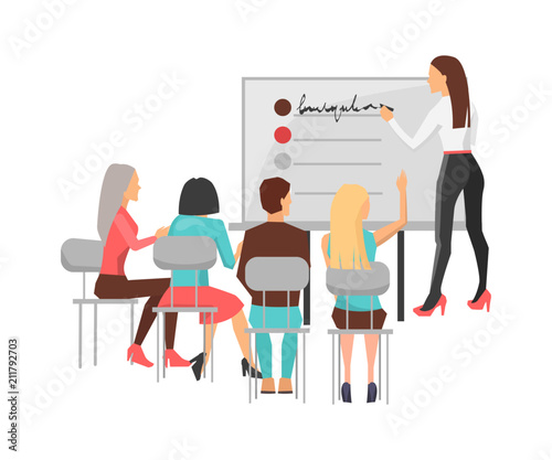 Business Training for Workers Vector Illustration