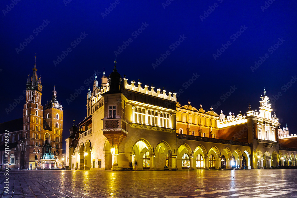 KRAKOW, POLAND - August 27, 2017: The Cloth Hall Krakow,listed as a UNESCO World Heritage Site since 1978, Poland