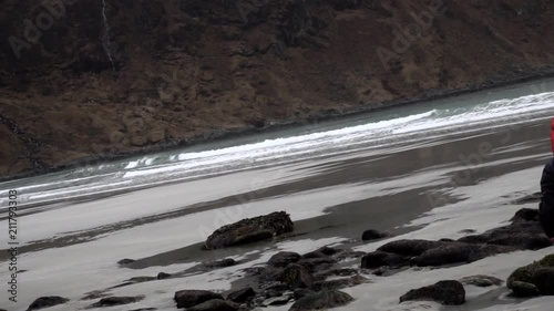 waves rolling in at Hoddevik beach photo