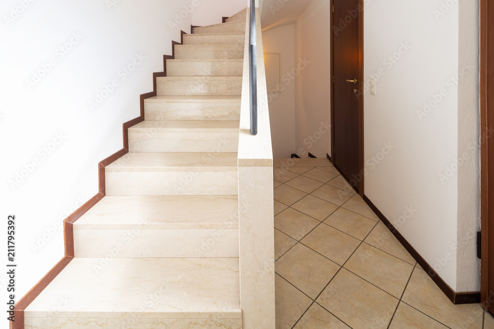 Corridor with large marble staircase Corridor with large marble staircase