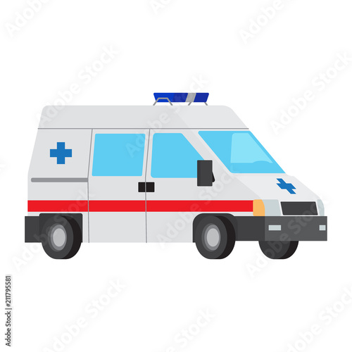 Ambulance Car Flat Vector Isolated Icon