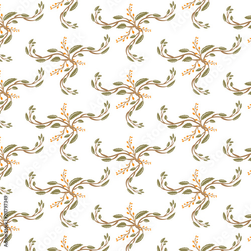 Seamless floral pattern. Isolated Vector illustration. Natural design elements
