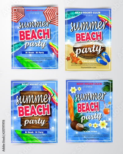 Poster for summer and beach party background
